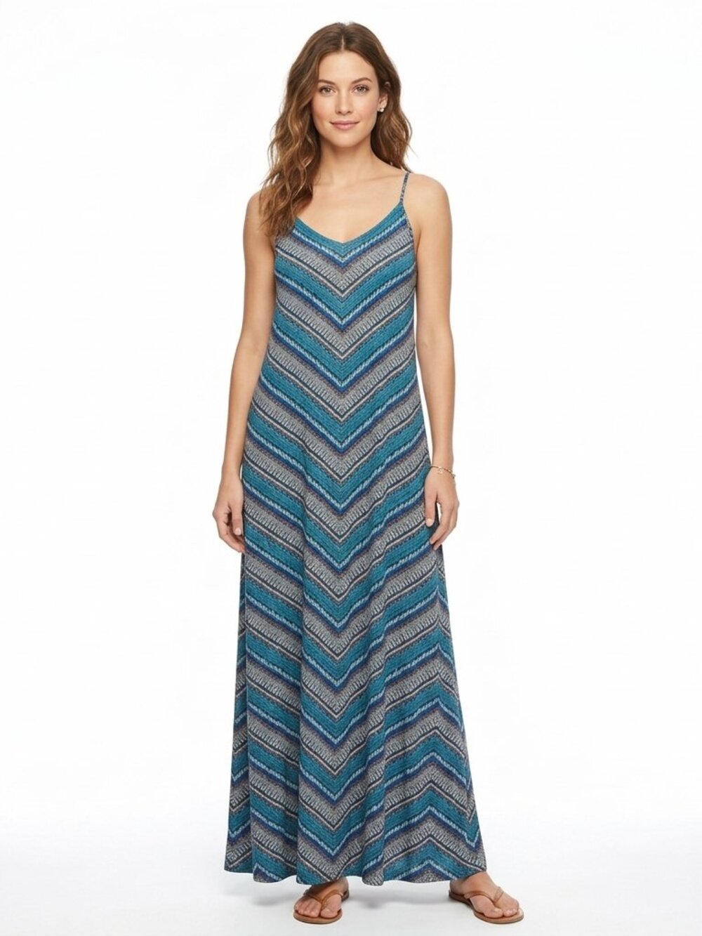 Gap Chevron/Dot Print Bias Cut Maxi Dress- Sz. Sm
